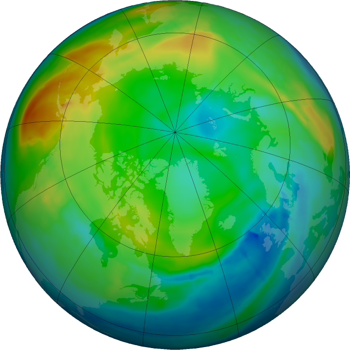 Arctic ozone map for 04 December 2015